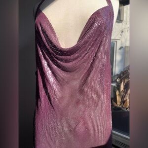 Shimmering Purple Cowl Neck Top